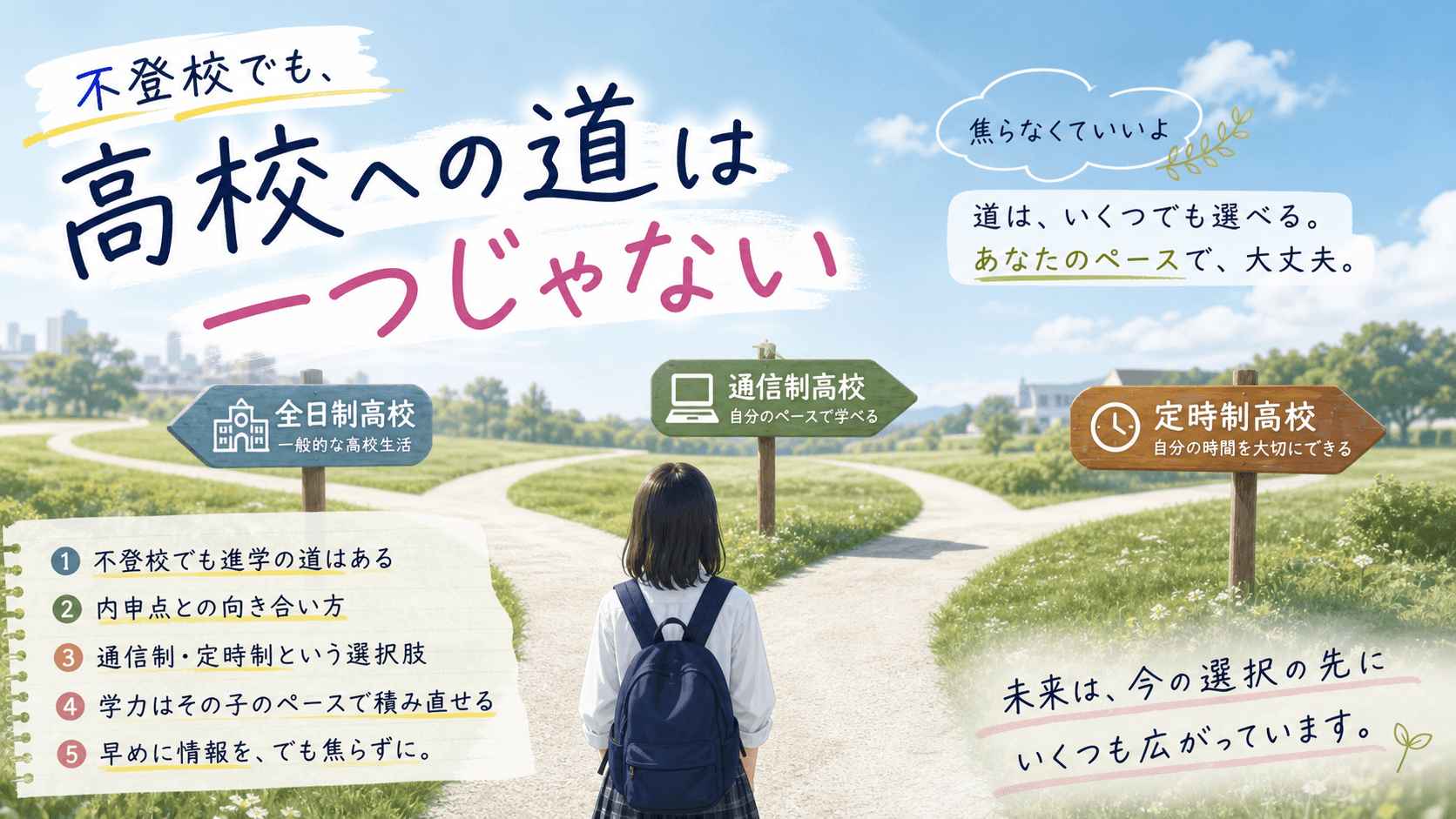 中学生の不登校と高校進学|内申・通信制という選択肢